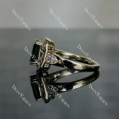 Green with Envy art deco bezel engagement ring only semi-mount only(Exclusively to DovEggs Stones)