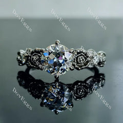 DovEggs floral art deco engagement ring only semi-mount only(Exclusively to DovEggs Stones)