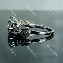 DovEggs floral art deco engagement ring only semi-mount only(Exclusively to DovEggs Stones)