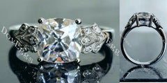 DoveEggs art deco engagement ring only semi-mount only(Exclusively to DovEggs Stones)