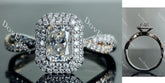 DovEggs double halo pave engagement ring semi-mount only(Exclusively to DovEggs Stones)
