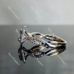 DovEggs double halo pave engagement ring semi-mount only(Exclusively to DovEggs Stones)