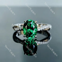 Doveggs pave curved engagement ring only semi-mount only(Exclusively to DovEggs Stones)