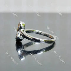 Doveggs pear bezel two stones engagement ring semi-mount only(Exclusively to DovEggs Stones)