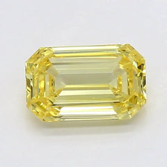 DovEggs 0.540ct Emerald F.V.Yellow VVS2-LAB GROWN DIAMOND-LSJ03F13