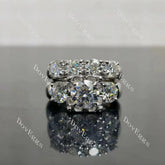 (size 4.25) Doveggs sterling silver 1ct round moissanite bridal set(2rings)