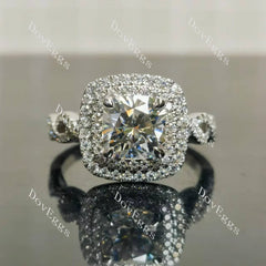 (size 11.5) Doveggs sterling silver 3ct cushion moissanite bridal set(3 rings)
