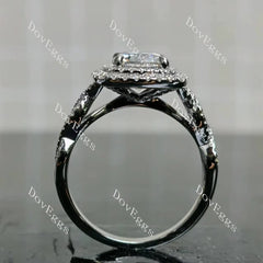 (size 11.5) Doveggs sterling silver 3ct cushion moissanite bridal set(3 rings)