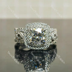 (size 11.5) Doveggs sterling silver 3ct cushion moissanite bridal set(3 rings)