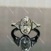 (Size 8) Doveggs sterling silver 3ct elongated oval moissanite engagement ring