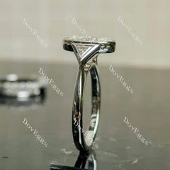 (Size 8) Doveggs sterling silver 3ct elongated oval moissanite engagement ring