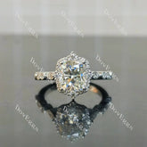 (size 6.25) Doveggs sterling silver 2ct elongated cushion moissanite engagement ring