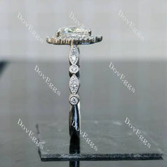 (size 6.25) Doveggs sterling silver 2ct elongated cushion moissanite engagement ring