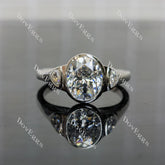 (size 10.5) Doveggs sterling silver 3ct oval nova cut moissanite engagement ring