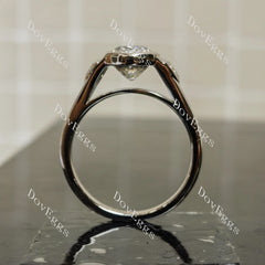 (size 10.5) Doveggs sterling silver 3ct oval nova cut moissanite engagement ring