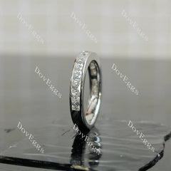 (size 3.5) Doveggs sterling silver princess moissanite wedding band