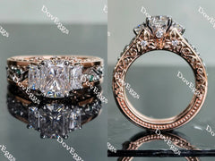 Mi amore eterno Julieann hard engraved vintage engagement ring only semi-mount only(Exclusively to DovEggs Stones)