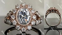 Marisol flower shape vintage engagement ring semi-mount only(Exclusively to DovEggs Stones)