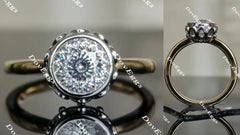 Doveggs bezel flower shape engagement ring semi-mount only(Exclusively to DovEggs Stones)