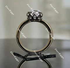 Doveggs bezel flower shape engagement ring semi-mount only(Exclusively to DovEggs Stones)