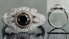 DovEggs flower shape vintage engagement ring only semi-mount only(Exclusively to DovEggs Stones)