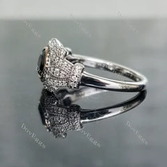 DovEggs flower shape vintage engagement ring only semi-mount only(Exclusively to DovEggs Stones)