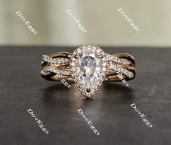 DovEggs halo pave engagement ring only semi-mount only(Exclusively to DovEggs Stones)