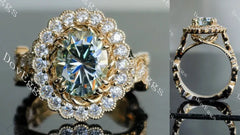The Fiona halo floral engagement ring only semi-mount only(Exclusively to DovEggs Stones)