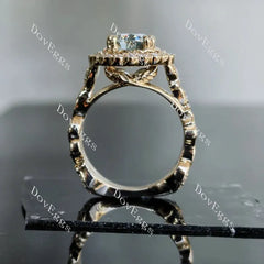 The Fiona halo floral engagement ring only semi-mount only(Exclusively to DovEggs Stones)