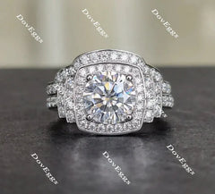 DovEggs halo engagement ring only semi-mount only(Exclusively to DovEggs Stones)