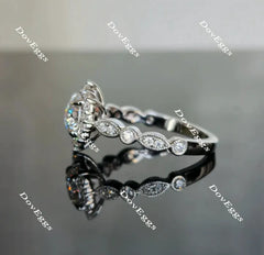 DovEggs art deco halo engagement ring semi-mount only(Exclusively to DovEggs Stones)