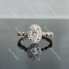 DovEggs art deco halo pave engagement ring only semi-mount only(Exclusively to DovEggs Stones)