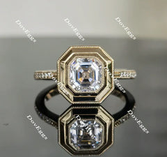 Doveggs bezel pave engagement ring semi-mount only(Exclusively to DovEggs Stones)