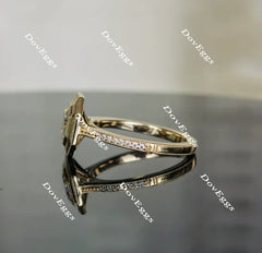 Doveggs bezel pave engagement ring semi-mount only(Exclusively to DovEggs Stones)