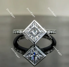 Doveggs art deco bezel engagement ring semi-mount only(Exclusively to DovEggs Stones)