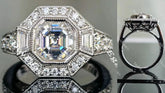 Nouveau Gatsby halo engagement ring only semi-mount only(Exclusively to DovEggs Stones)