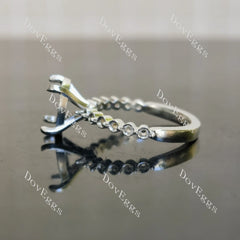 DovEggs pave engagement ring semi-mount only(Exclusively to DovEggs Stones)
