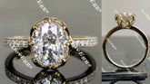 Doveggs half eternity pave engagement ring semi-mount only(Exclusively to DovEggs Stones)