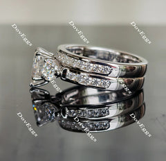 The Kiera Alaina half eternity channel set three stones engagement ring only only semi-mount only(Exclusively to DovEggs Stones)
