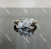 DovEggs vintage three-stone engagement ring semi-mount only(Exclusively to DovEggs Stones)