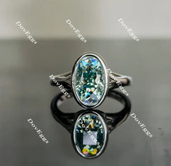 Doveggs bezel art deco solitaire engagement ring semi-mount only(Exclusively to DovEggs Stones)
