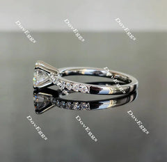 DovEggs half eternity pave engagement ring only semi-mount only(Exclusively to DovEggs Stones)