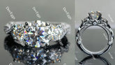 DovEggs three stones art deco engagement ring only semi-mount only(Exclusively to DovEggs Stones)