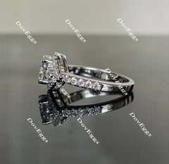 The Anna round half eternity pave halo engagement ring only semi-mount only(Exclusively to DovEggs Stones)