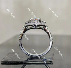 The Anna round half eternity pave halo engagement ring only semi-mount only(Exclusively to DovEggs Stones)