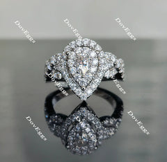 DovEggs split shank double halo engagement ring engagement ring only semi-mount only(Exclusively to DovEggs Stones)