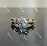Doveggs art deco solitaire engagement ring semi-mount only(Exclusively to DovEggs Stones)