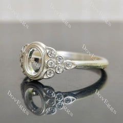 Atherine’s Joy oval side-stone engagement ring semi-mount only(Exclusively to DovEggs Stones)