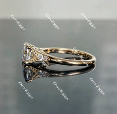 DoveEggs art deco engagement ring only semi-mount only(Exclusively to DovEggs Stones)
