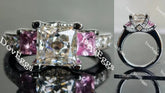 The Ginny side-stone engagement ring only semi-mount only(Exclusively to DovEggs Stones)